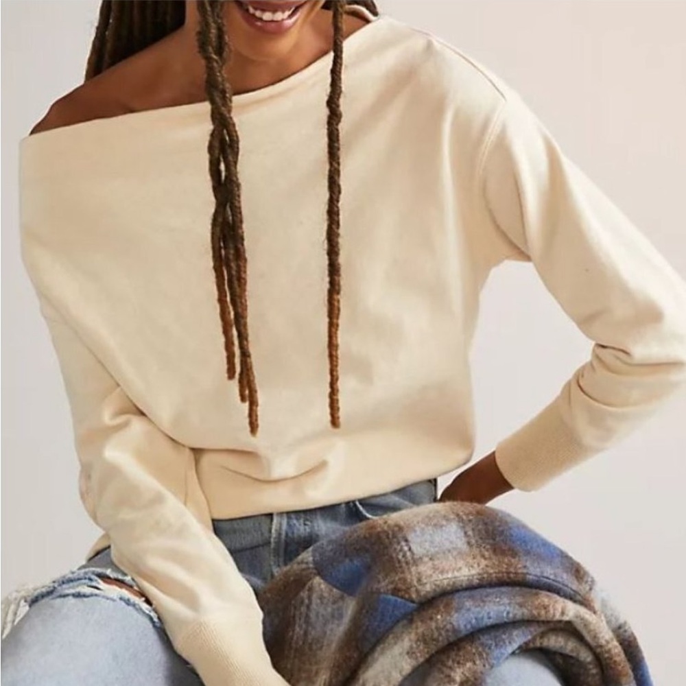 Anthropologie Pilcro Off The Shoulder Sweatshirt‎ Size S